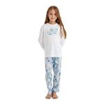 Kız Çocuk Uzun Kol Beyaz Pijama Takımı C6T3N6O15 BEYAZ 152