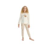 Kız Çocuk Uzun Kol Ekru Pijama Takım C2T4N7O8 EKRU 92/1-2 YAŞ