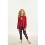 Kız Çocuk Uzun Kol Kırmızı Pijama Takım C4T4N7O8 KIRMIZI 104/3-4 YAŞ