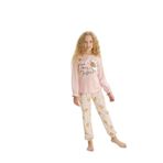 Kız Çocuk Uzun Kol Pembe Pijama Takım C9T5N7O8 PEMBE 92/1-2 YAŞ