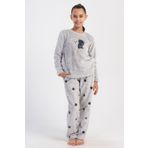 Kız Çocuk Uzun Kol Welsoft Gri Pijama Takım C4T5N1O304 GRİ 11-12 YAŞ