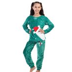 Kız Çocuk Uzun Kol Welsoft Yeşil Pijama Takım C5T2N0O403 YEŞİL 11-12 YAŞ