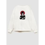 Kız Çocuk Wednesday Baskılı 3 Iplik Kumaş Pamuklu Sweatshirt - Ekru - 13 - 14 Yaş