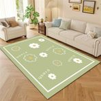 Kız Çocuk Yatak Odası Halısı Kolay Bakım Yeşil Düşük Havlı Halı Oturma Odası ve Mutfak için Aşınmaya Dayanıklı 200x300 cm (6.6'x9.8') Şık Ev Aksesuarı Yumuşak ve Dayanıklı