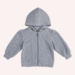 Kız Çocuk Yumuşak Dokulu Fermuarlı Sweatshirt Mavi