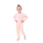 Kız Çocuk%100 Pamuk Desenli Rahat Pijama Takımı-Yumuşak ve Cilt Dostu Somon 3-4 Yaş
