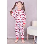 Kız Çocuk%100 Pamuk Pijama Takımı 1810-Kırmızı