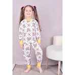 Kız Çocuk%100 Pamuk Pijama Takımı 1810-Sarı Ayıcık