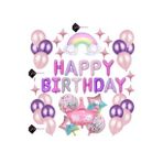 Kız çocuklar Bebekler için HAPPY BİRTHDAY Lüks Doğum Günü Parti Seti