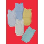 Kız Çocuklar İçin Özdemirli Bebe Askılı 5'li Paket Basic Bisiklet Yaka Atlet 0-48 Ay Renkli Çıtçıtlı Badi - 3 - 6 Ay