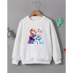 Kız Çocukları Için Elsa & Anna Baskılı Uzun Kollu T-Shirt - Beyaz - 6 Yaş