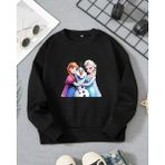 Kız Çocukları Için Elsa & Anna Baskılı Uzun Kollu T-Shirt - Siyah - 10 Yaş