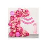 Kiz Çocuklarina Özel Fuşya Makaron Pembe Lüks Balon Zincir Set, 1