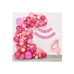 Kiz Çocuklarina Özel Fuşya Makaron Pembe Lüks Balon Zincir Set, 4