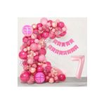 Kiz Çocuklarina Özel Fuşya Makaron Pembe Lüks Balon Zincir Set, 7
