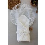 Kız Erkek Bebek Kundak Battaniye Ekru STL4896