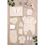 Kız Erkek Bebek Organik Natural Yenidoğan Oyun Arkadaşı 10 Lu Hastane Çıkışı Zıbın Seti STL6932