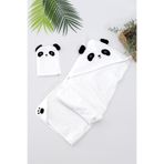 Kız Erkek Bebek Sevimli Panda Lüks Havlu Seti% 100 Pamuk Kumaş 0-2 Yaş STL6961