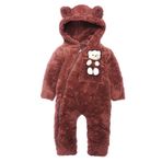 Kız Erkek Bebek Ve Çocuk Ayıcıklı Peluş Tulum (kahverengi, 6 yaş)