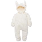 Kız Erkek Bebek Ve Çocuk Fermuarlı Peluş Kışlık Tulum (ekru, 6 ay)