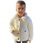 Kız Erkek Bebek Ve Çocuk Müslin Astarlı Peluş Ceket (Ekru, 2 yaş)