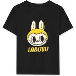 Kız Labubu Çocuk Baskılı T-Shirt - Siyah