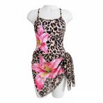 Kız leopar baskılı tek parça mayo, askılı tankini bikini, sevimli plaj havuzu, tek parça mayo, kız çocuk, yaz mayo modası, Siyah, 8-9 Yaşe