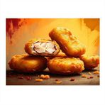 Kızarmış Nugget Tabak Hediyelik Ahşap Tablo 25cmX 35cm