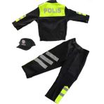 Kız&erkek Çocuk Polis Kıyafeti (Şapka, Gömlek, Pantolon Takımı) Yeni Model - Sarı - 4 Yaş