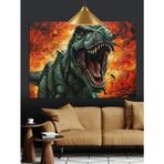 Kızgın T-Rex Dinozor Figürü Dekoratif Kanvas - Mdf Ahşap Tablo
