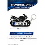 KIZILAKSAM Mondial Drift Motosiklet Uyumlu Kişiye Özel Hediyelik Motor Plaka Anahtarlık