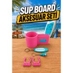 KIZILAKSAM SUP Board Paddle Board Pembe Aksesuar Seti (Telefon + Termos Tutucu, Kürek Tutucu, Anahtarlıklar)