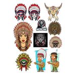 Kızılderili Apachi Sticker Set-1 11 Parça Telefon, Tablet, Defter, Laptop Sticker