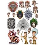 Kızılderili Apachi Sticker Set-2 16 Parça Telefon, Tablet, Defter, Laptop Sticker
