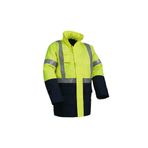 KKDAVM İŞÇİ PARKASI YÜKSEK GÖRÜNÜMLÜ MONT, REFREKTÖRLÜ SARI/LACİVERT 2XL