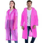KKDSTOCK Work Safety Equipment Panço yağmurluk, üniseks, tekrar kullanılabilir, şeffaf, PEVA taşınabilir, su geçirmez yağmurluk, nefes alır, seyahat, yürüyüş, bisiklet ve kamp için (Pembe)