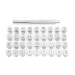 KKPLZZ 36 adet 13mm deri damga seti alfabe 26 harf 10 sayı yumruk kalıp DIY Leathercraft aracı (6.5mm)