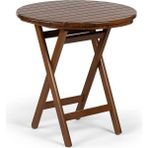 KL BAHÇE MOBİLYA Izmir Katlanır Masa 70 cm | Yuvarlak Tasarım, Pratik Kullanım - Ceviz - ø 70cm*74cm