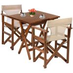 Kl Bahçe Mobilya KL BAHÇE MOBİLYA ATİNA MASA REJİSÖR SANDALYE SET | 2 KİŞİLİK KATLANIR SET (60X60 CM MASA)