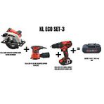 KL Eco Kleco Set-3 (1400 W 185 Mm Elektrikli Daire Testere+300 W 125 Mm Eksantrik Zimpara+şarjli Darbeli Matkap)