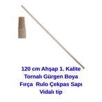 KL HOME 1. Kalite Tornalı 120 cm Boya Fırça Rulo Çekpas Sapı Vidalı tip