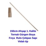 KL HOME 150 Cm 1.Kalite Ahşap Sap Çek Pas Firça Rulo Boyama Sirik Sap