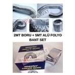 KL HOME 2 Metre Boru 5 Metre Folyo Bant -aspiratör Mutfak Davlumbaz Esnek Boru 120 Mm X 2mt