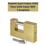 KL HOME Asma Kilit Kayar Mili Sarı 80 Mm Sarı Maden Metal Uzun Ömür
