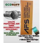 Kl Home Çap 120 Boy 10MT 1. Kalite Profesyonel Aspiratör Borusu ve 44MM 10MT Alüminyum Folyo Bant S