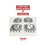 Kl-m5210 - 4 Adet Metal Sehpa Ve Ahşap Ayak Bağlantı Aparatı Açılı Ayak Aparatı Zigon Sehpa Masa Koltuk Puf