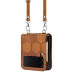 Klapber Samsung Galaxy Z FLIP4 için Cep Telefonu Kılıfı Katlanır Kapaklı Kılıf Galaxy Z FLIP 4 için Deri Çanta [Futbol ve Kordon] Çarpışma Önleyici Silikon Kılıf Samsung Z FLIP4, T4 için