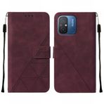 Klapber Xiaomi Redmi 11A için cep telefonu kılıfı deri çanta katlanır kılıf kart bölmeli çanta dik durma fonksiyonlu koruyucu kılıf yumuşak silikon kılıflar Xiaomi Redmi 11A için, şarap kırmızısı
