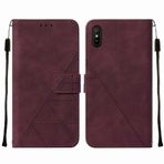 Klapber Xiaomi Redmi 9i için cep telefonu kılıfı deri çanta kapaklı kılıf kart bölmeli ve mıknatıslı kilitli torba, dik durma fonksiyonu yumuşak silikon kılıf Redmi 9i için, iş tarzı şarap kırmızısı