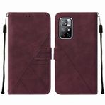Klapber Xiaomi Redmi Note 11 için cep telefonu kılıfı deri çanta kapaklı kılıf kart bölmeli ve mıknatıslı kilitli torba, dik durma fonksiyonu yumuşak silikon kılıf Redmi Note 11 için, iş tarzı şarap
